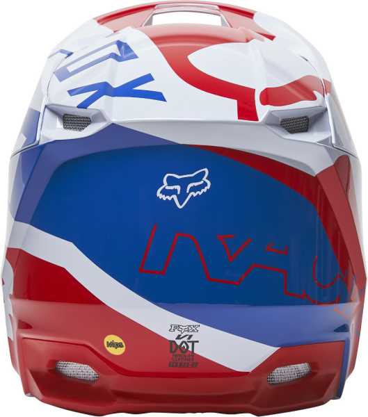 Fox Racing V1 Skew 2022 White/Red/Blue шлем кроссовый