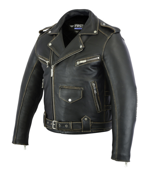 First M780CRO Косуха мужская, состаренная мягкая кожа 1.5мм, черный First M780CRO Косуха мужская, состаренная мягкая кожа 1.5мм, черный