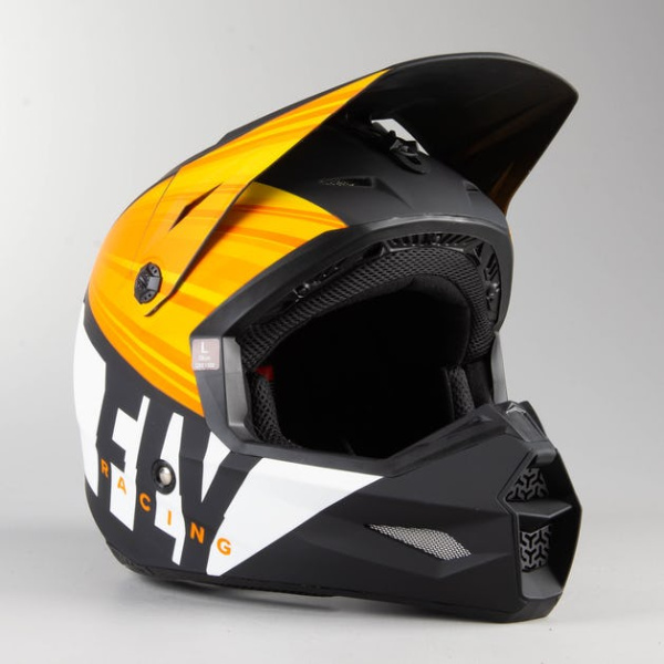 Fly Racing Kinetic K220 2020 шлем кроссовый, оранжево-черно-белый матовый Fly Racing Kinetic K220 2020 шлем кроссовый, оранжево-черно-белый матовый