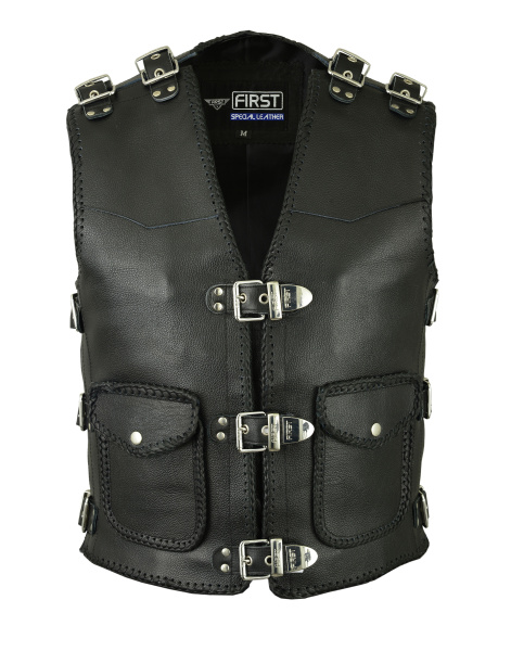 First V705 Жилет мужской с оплеткой кожа 2мм, XS-3XL