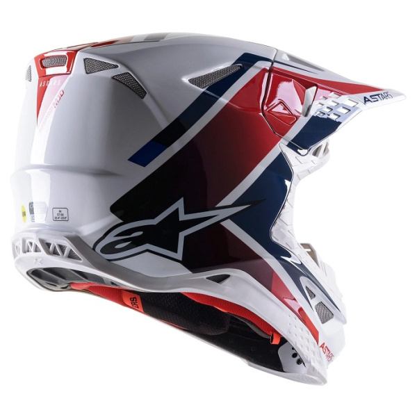Alpinestars Supertech M10 Carbon Meta2 White/Red/Blue Glossy шлем кроссовый