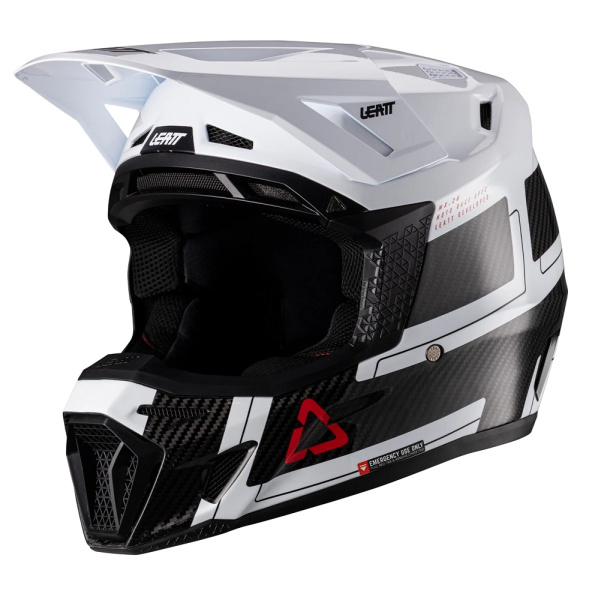 Leatt Kit Moto 9.5 Carbon V26 Black/White шлем кроссовый + Velocity 6.5 мотоочки