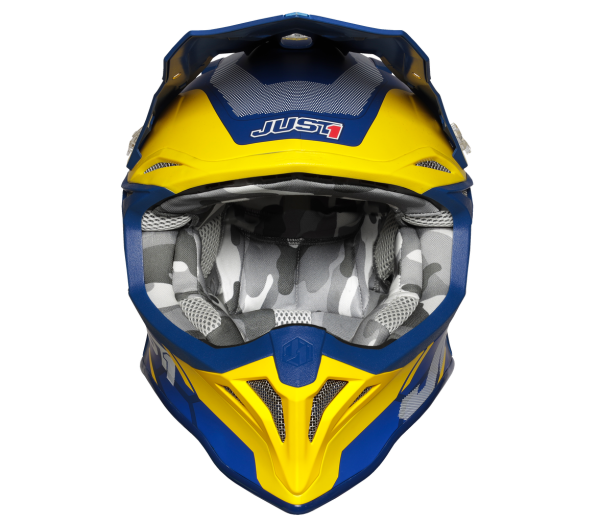 Just1 J39 Reactor Yellow-Blue шлем кроссовый Just1 J39 Reactor Yellow-Blue шлем кроссовый