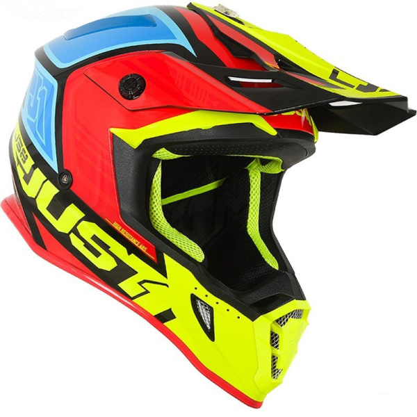 Just1 J38 Blade шлем кроссовый, желто-красно-синий