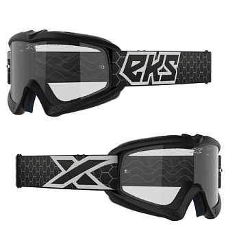 EKS Brand XGROM Youth Black/White / Clear Lens мотоочки подростковые
