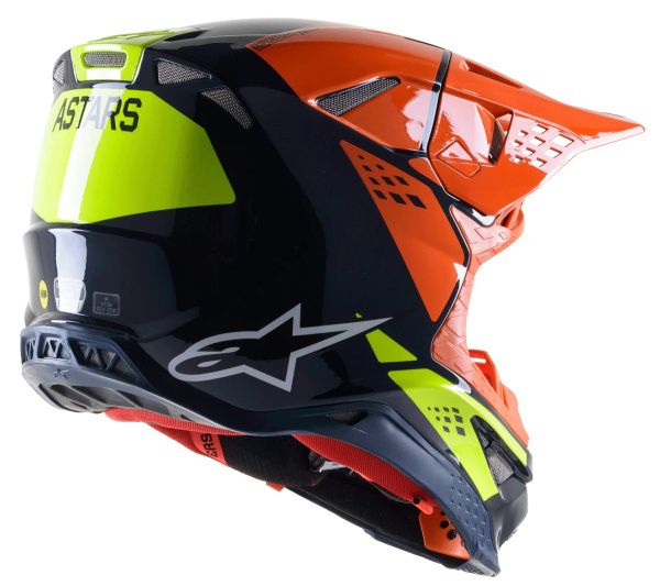 Alpinestars Supertech M8 Factory Dark Blue/Orange/Yellow Fluo шлем кроссовый