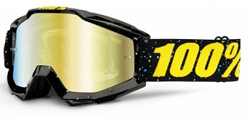 100% Accuri Skylar Black/Mirror Gold Lens мотоочки, черно-желтый