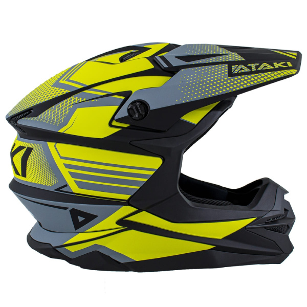 Ataki JK801A Legacy шлем кроссовый, желто-серый матовый