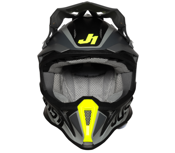 Just1 J18 Pulsar Fluo Yellow-Grey-Black Matt шлем кроссовый