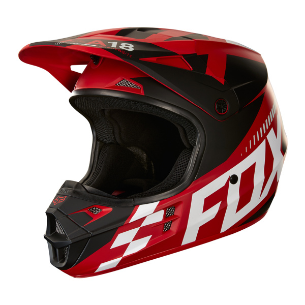 Fox Racing V1 Sayak 2018 Youth шлем подростковый, черно-красный