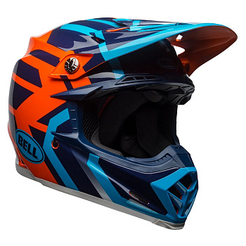 Bell Moto-9 Mips District шлем кроссовый, сине-оранжевый