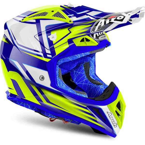 Airoh Aviator 2.2 Restyle Yellow шлем внедорожный, желто-бело-синий