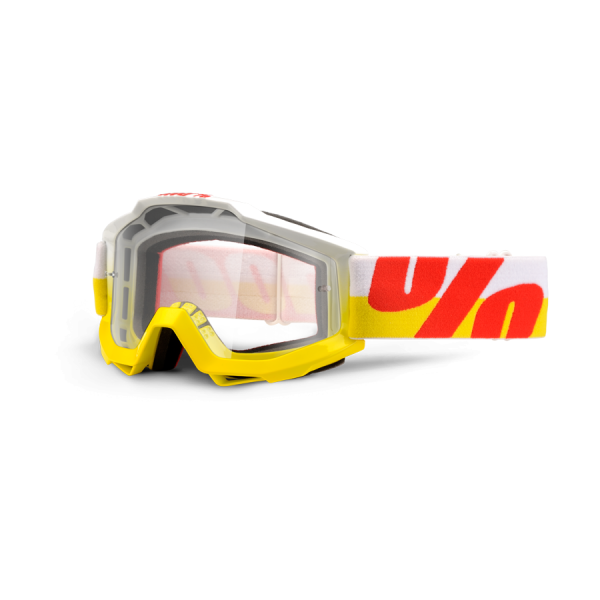 100% Accuri In & Out Clear Lens мотоочки, бело-красно-желтый
