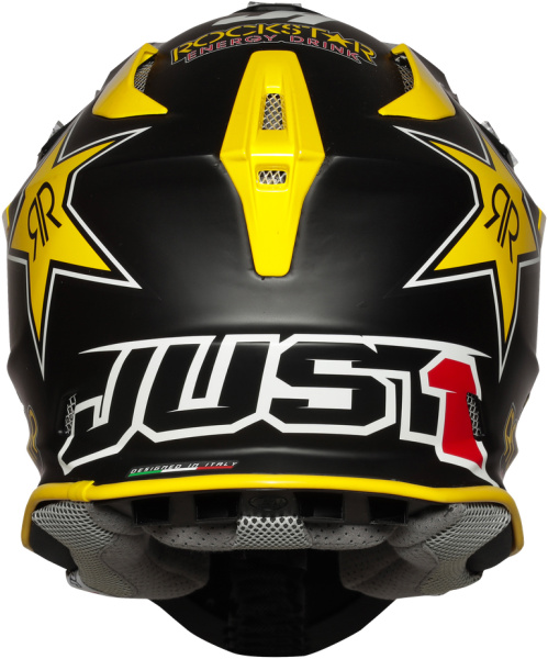 Just1 J18 RockStar шлем кроссовый, желто-черно-белый