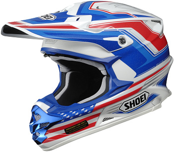 Shoei VFXW Salute TC-2 шлем кросс, сине-красно-белый