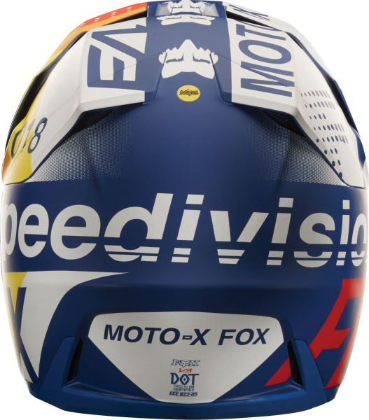 Fox Racing V3 Draftr 2018 шлем кроссовый, сине-бело-красный