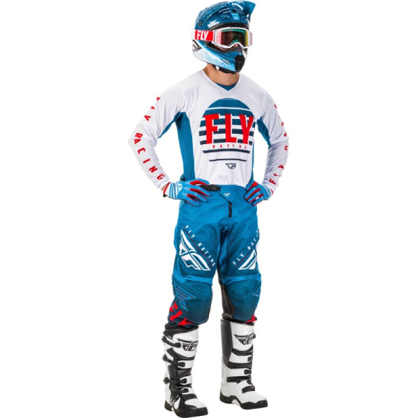 Fly Racing Kinetic K220 2020 джерси, бело-сине-красный Fly Racing Kinetic K220 2020 джерси, бело-сине-красный