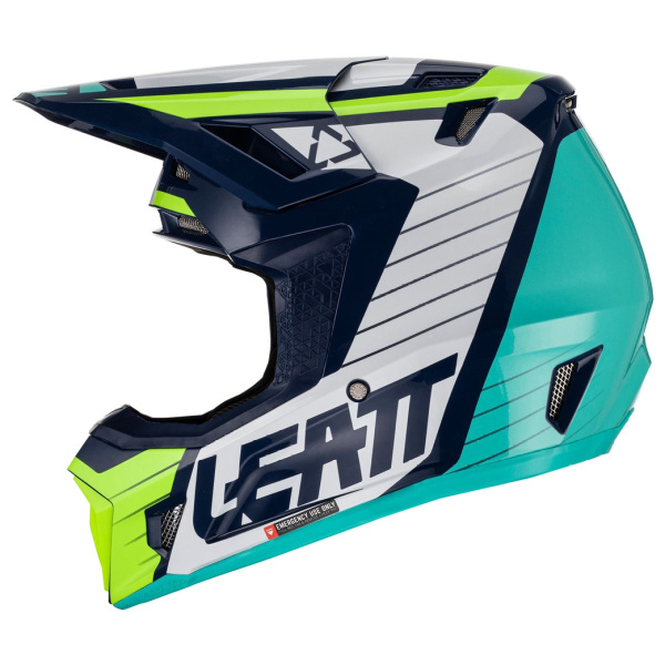 Leatt Kit Moto 7.5 V23 Blue шлем кроссовый + Velocity 4.5 мотоочки
