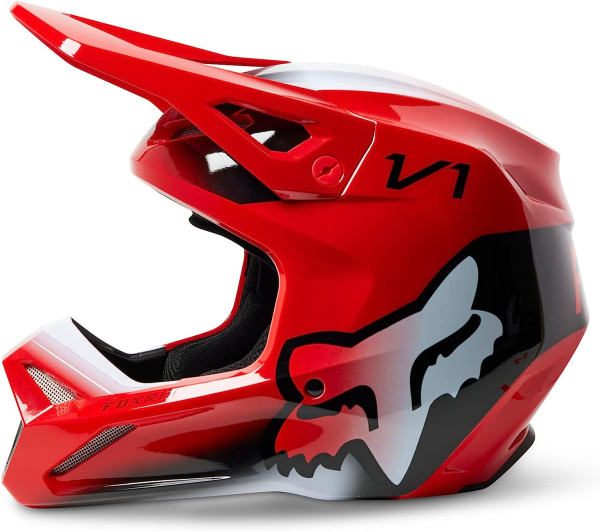 Fox Racing V1 Toxsyk Flow Red шлем кроссовый Fox Racing V1 Toxsyk Flow Red шлем кроссовый