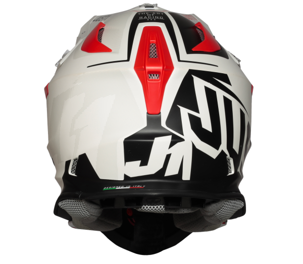 Just1 J18 Virtual Fluo Red-White шлем кроссовый