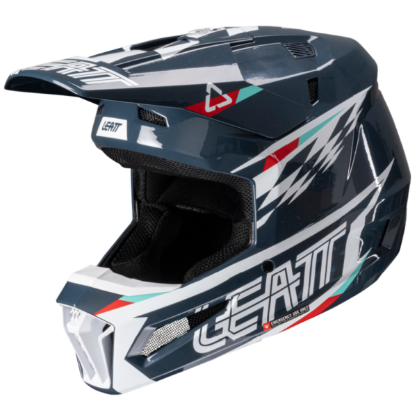 Leatt Kit Moto 3.5 V25 Blue шлем кроссовый + Vizion 3.5 мотоочки