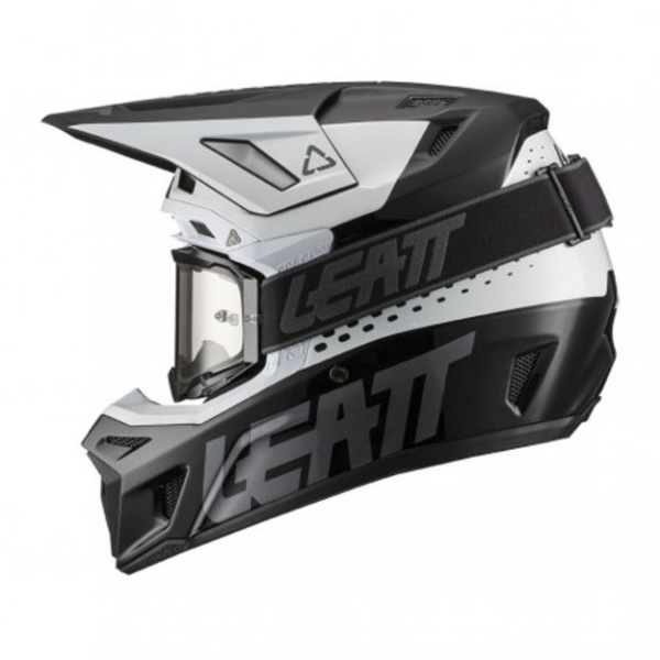Leatt Kit Moto 8.5 V22 Black/White шлем кроссовый + Velocity 5.5 мотоочки