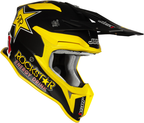 Just1 J18 RockStar шлем кроссовый, желто-черно-белый