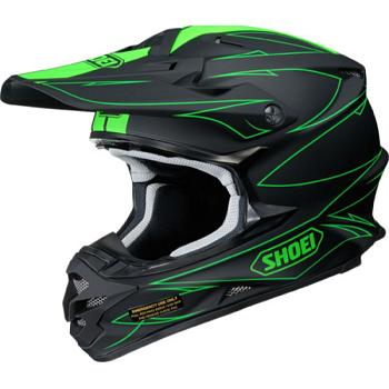 Shoei VFX-W HECTIC TC-4 шлем кроссовый, черно-зеленый матовый