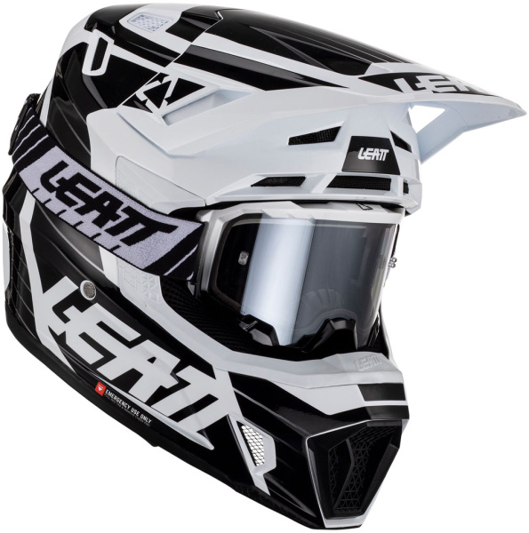 Leatt Kit Moto 7.5 V23 White шлем кроссовый + Velocity 4.5 мотоочки