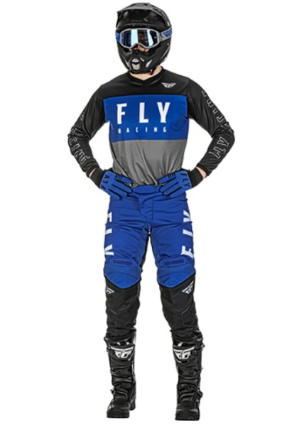 Fly Racing F-16 2022 мотоштаны, сине-серо-черный Fly Racing F-16 2022 мотоштаны, сине-серо-черный