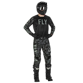 Fly Racing Kinetic SE Tactic комплект, черно-серый камуфляж