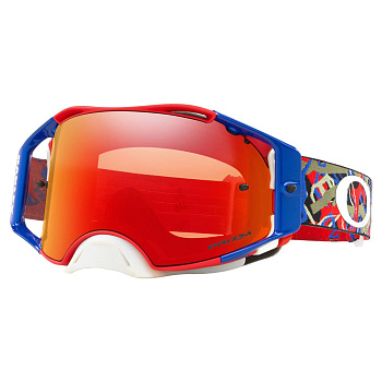 Oakley Airbrake Prizm Camo Jungle Lens Torch мотоочки, сине-красный, красная линза