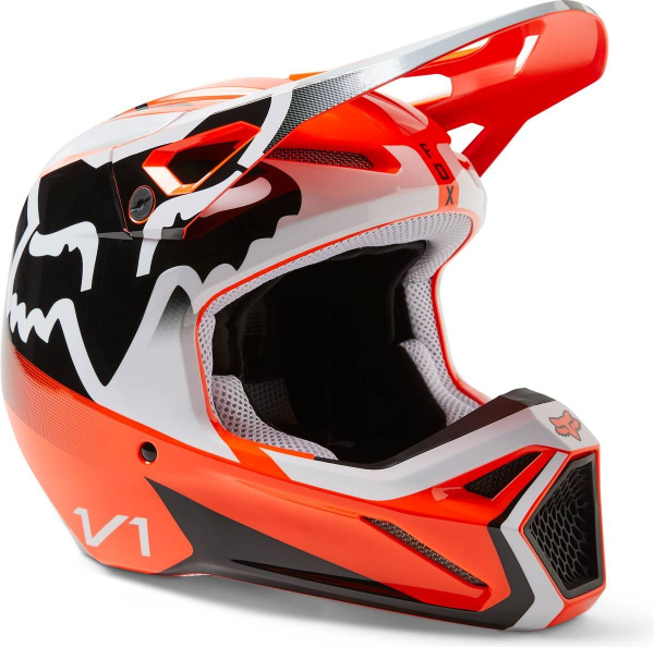 Fox Racing V1 Leed Youth Flow Orange шлем подростковый
