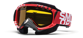 Smith Snow Fuel V.1 Max Red-White Strobe Yellow очки снегоходные, красно-белый, двойная вентилируемая линза