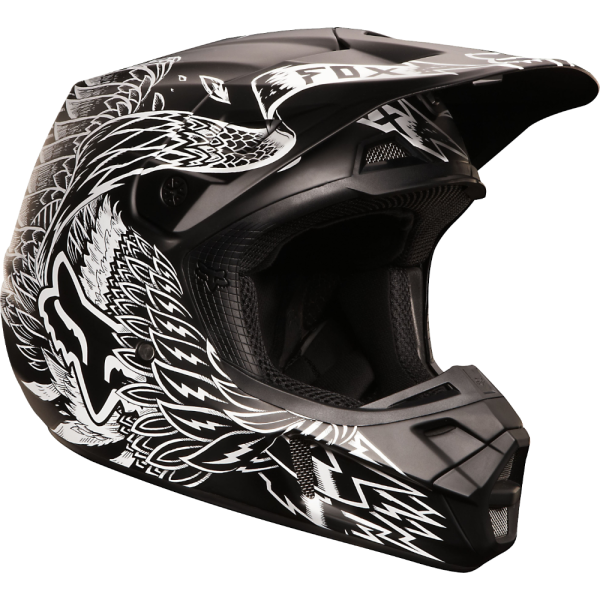 Fox Racing V2 Valkari шлем кроссовый, черно-белый