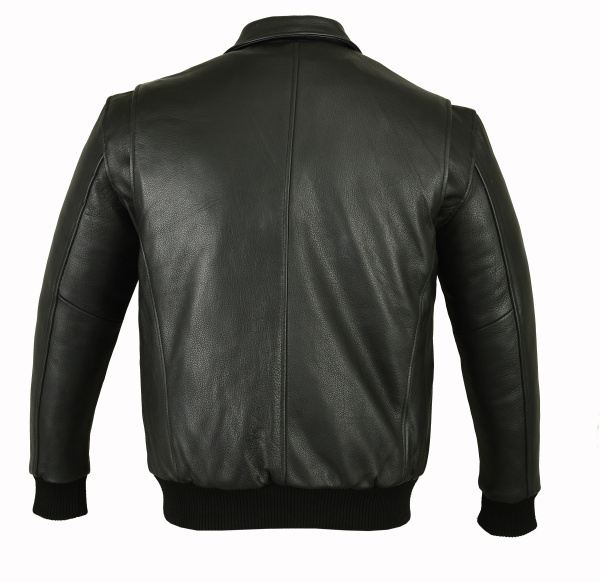 First M360 Бомбер кожаный без подкладки, черный, S-3XL