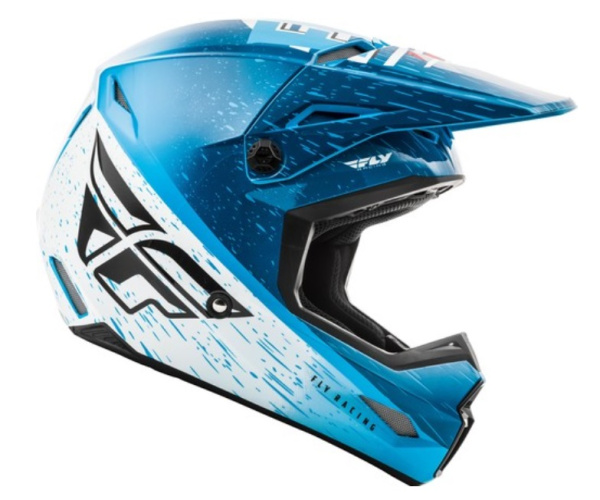 Fly Racing Kinetic K120 2020 шлем кроссовый, сине-белый Fly Racing Kinetic K120 2020 шлем кроссовый, сине-белый
