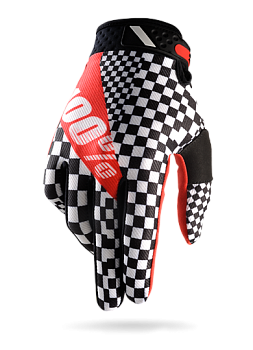100% Ridefit мотоперчатки, черно-бело-красный