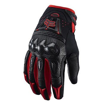 Fox Bomber мотоперчатки с защитой, черно-красный