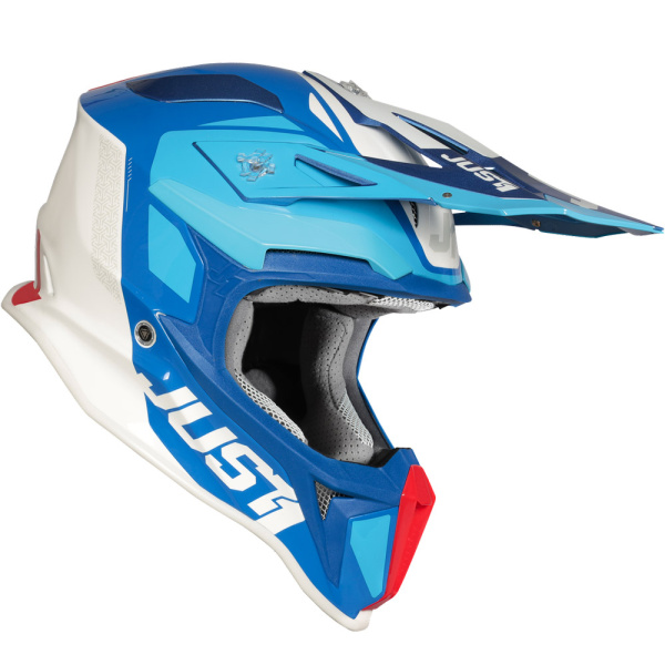 Just1 J18 Pulsar шлем кроссовый, сине-красно-белый