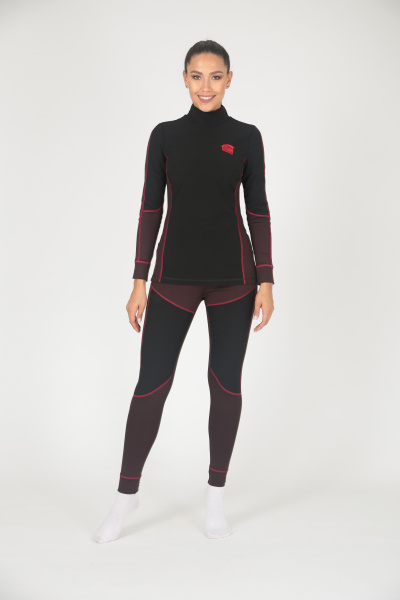 Hyperlook Siberia термобелье зимнее женское, джемпер, коричнево-черный