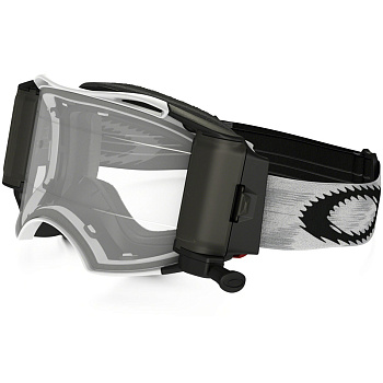 Oakley Airbrake (Roll-Off) Solid мотоочки черно-белый, прозрачная линза (57-990)
