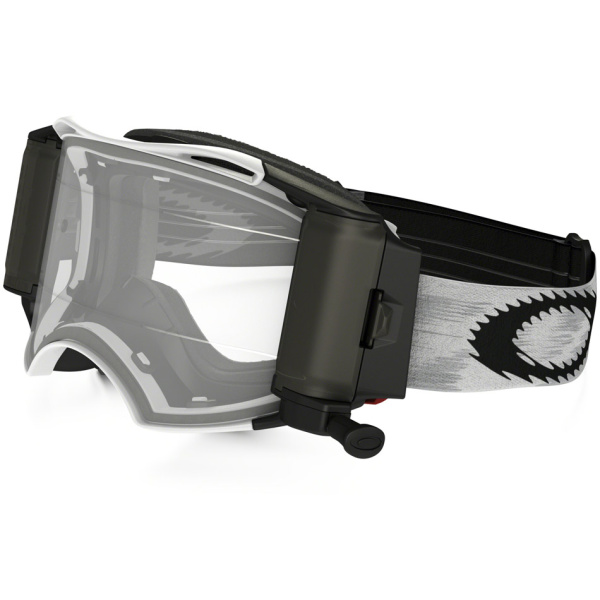 Oakley Airbrake (Roll-Off) Solid мотоочки черно-белый, прозрачная линза (57-990)