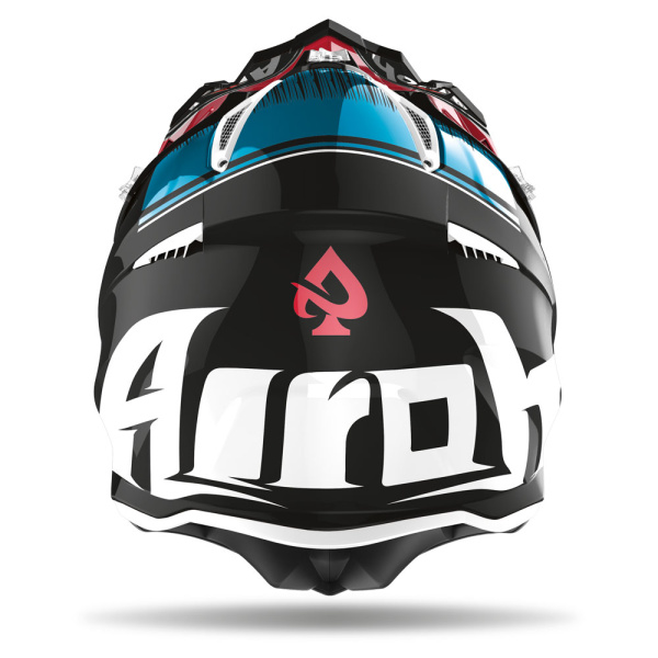 Airoh Aviator Ace Kybon Blue/Red Gloss шлем внедорожный