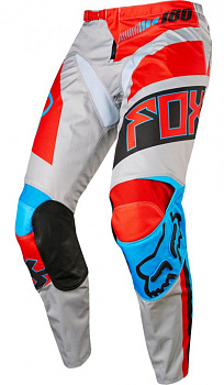 Fox Racing 180 Falcon 2017 мотоштаны, серо-красно-синий Fox Racing 180 Falcon 2017 мотоштаны, серо-красно-синий