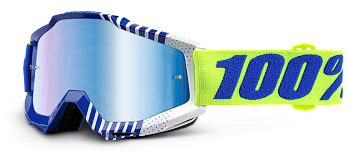 100% Accuri Sundance Mirror Blue Lens мотоочки, сине-желтый, зеркальная синяя линза