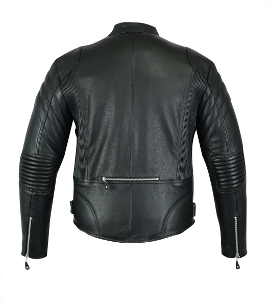 First M510 Куртка мужская кожаная с косой молнией, 4XL-5XL