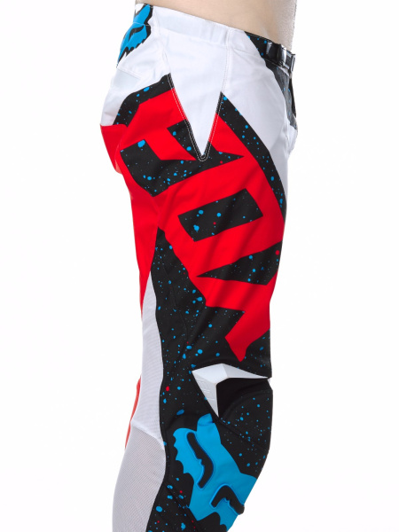 Fox Racing 180 Nirv мотоштаны, бело-черно-красный Fox Racing 180 Nirv мотоштаны, бело-черно-красный