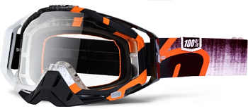 100% Racecraft Orange Destruct, мотоочки, черно-оранжевый, прозрачная линза