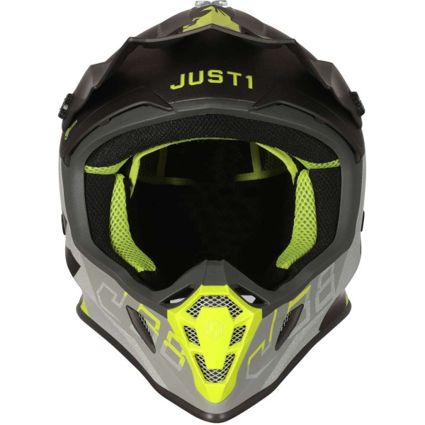 Just1 J38 Korner шлем кроссовый, желто-серо-черный